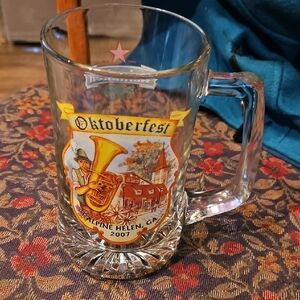 Oktoberfest Glass Mug with Festive Design